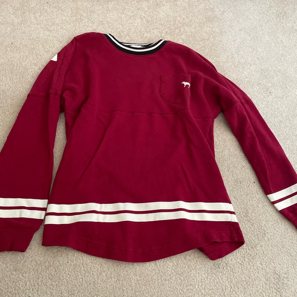 PINK Victoria's Secret Red and White Striped Top